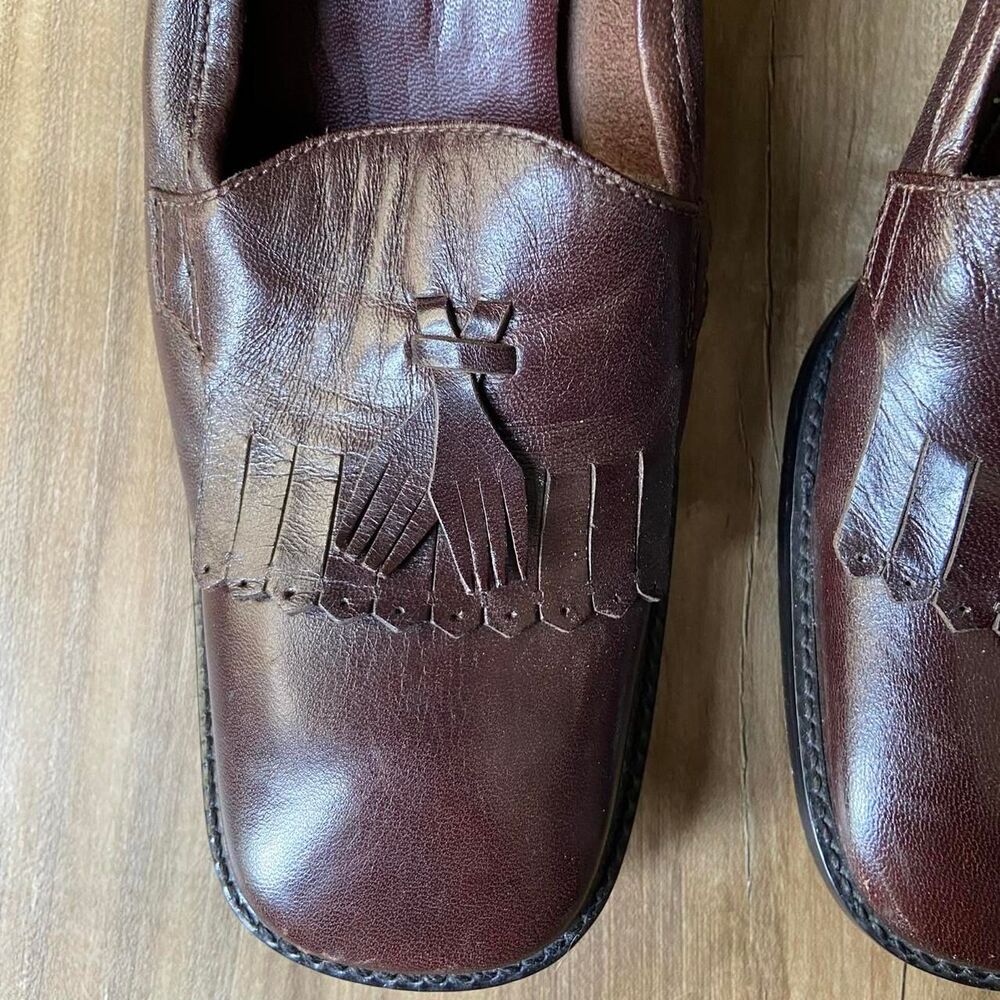 Vintage 90s Etienne Aigner brown leather loafer pumps - Picture 4 of 5